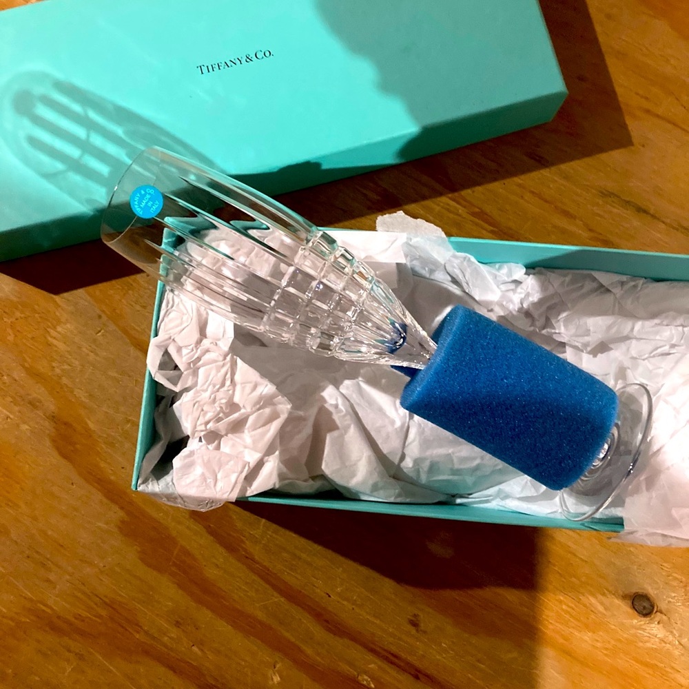 Tiffany and co tall Champagne flutes